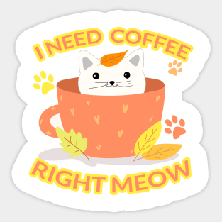 Cats Drinking Coffee - A Funny Art That Will Make You Smile! Sticker